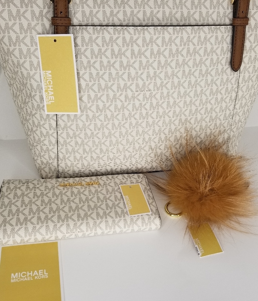 3PCS Michael Kors SET BAG WALLET + CHARMS - Picture 6 of 8